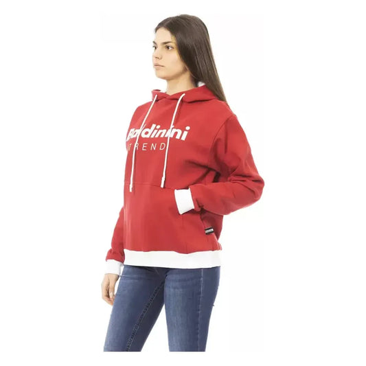 Baldinini Trend Red Cotton Women's Hoodie BA-22522-XL