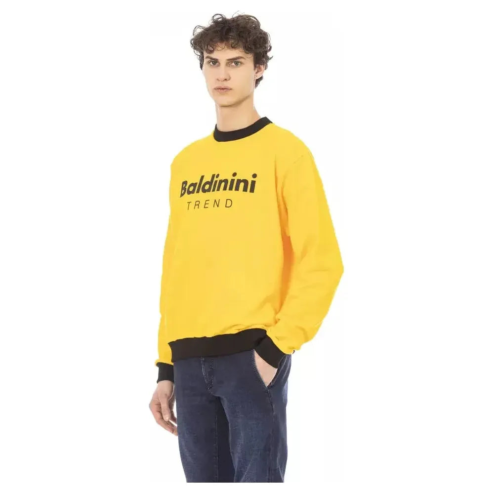 Baldinini Trend Yellow Cotton Men's Sweater Hoodie