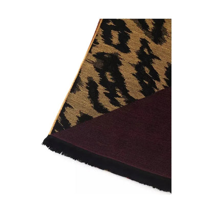 Cavalli Class Brown Wool Men Scarf Scarves