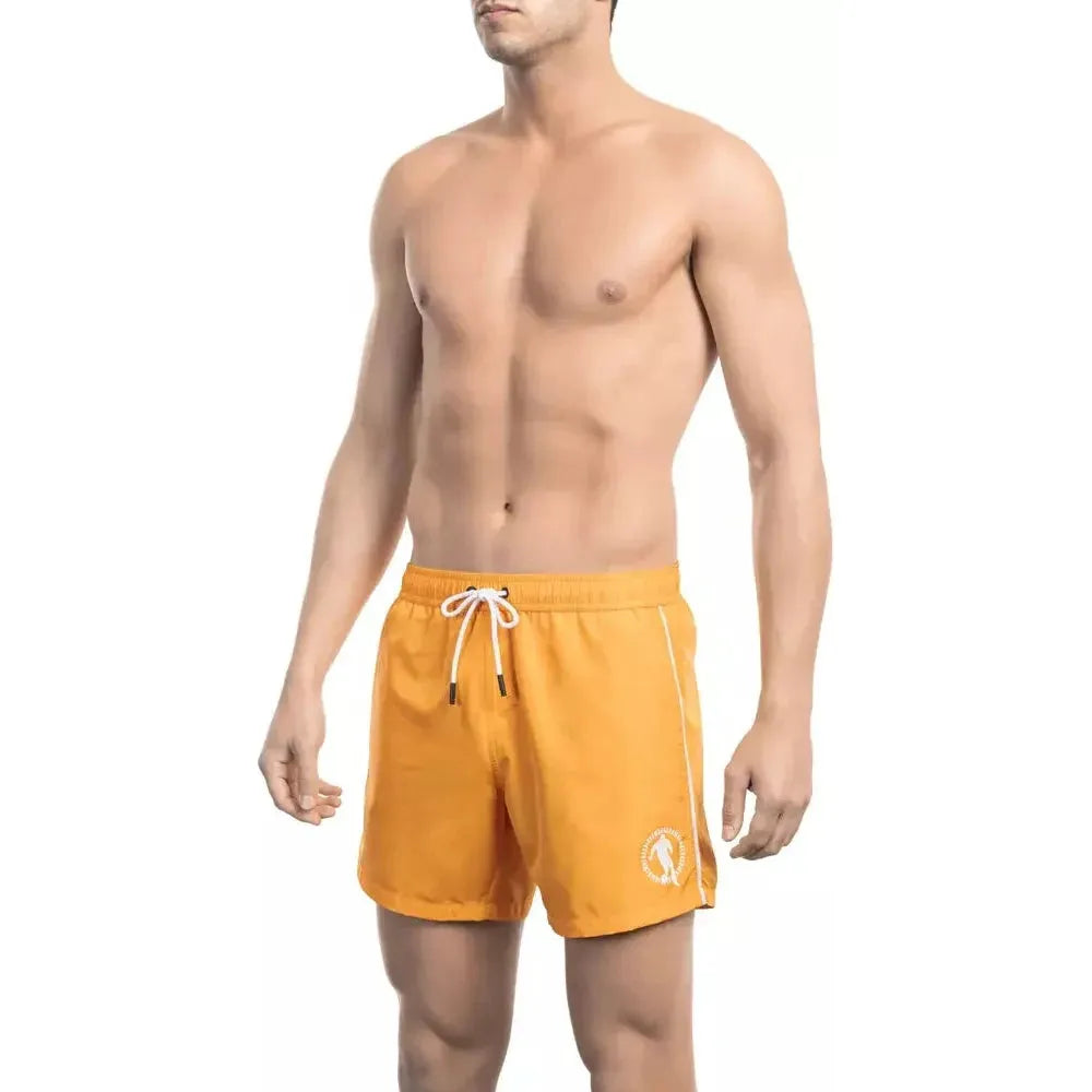 Bikkembergs Orange Polyester Men Swim Short