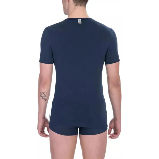 Bikkembergs Blue Cotton Men T-Shirt Bikkembergs Rosy Brown