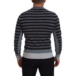 Dolce & Gabbana Black Gray Wool Logo Pullover Sweater