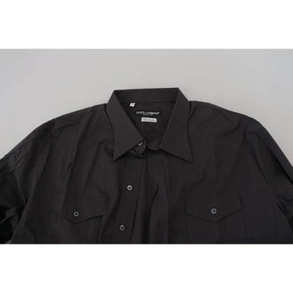 Dolce & Gabbana Gray SICILIA Slim Fit Stretch Dress Shirt