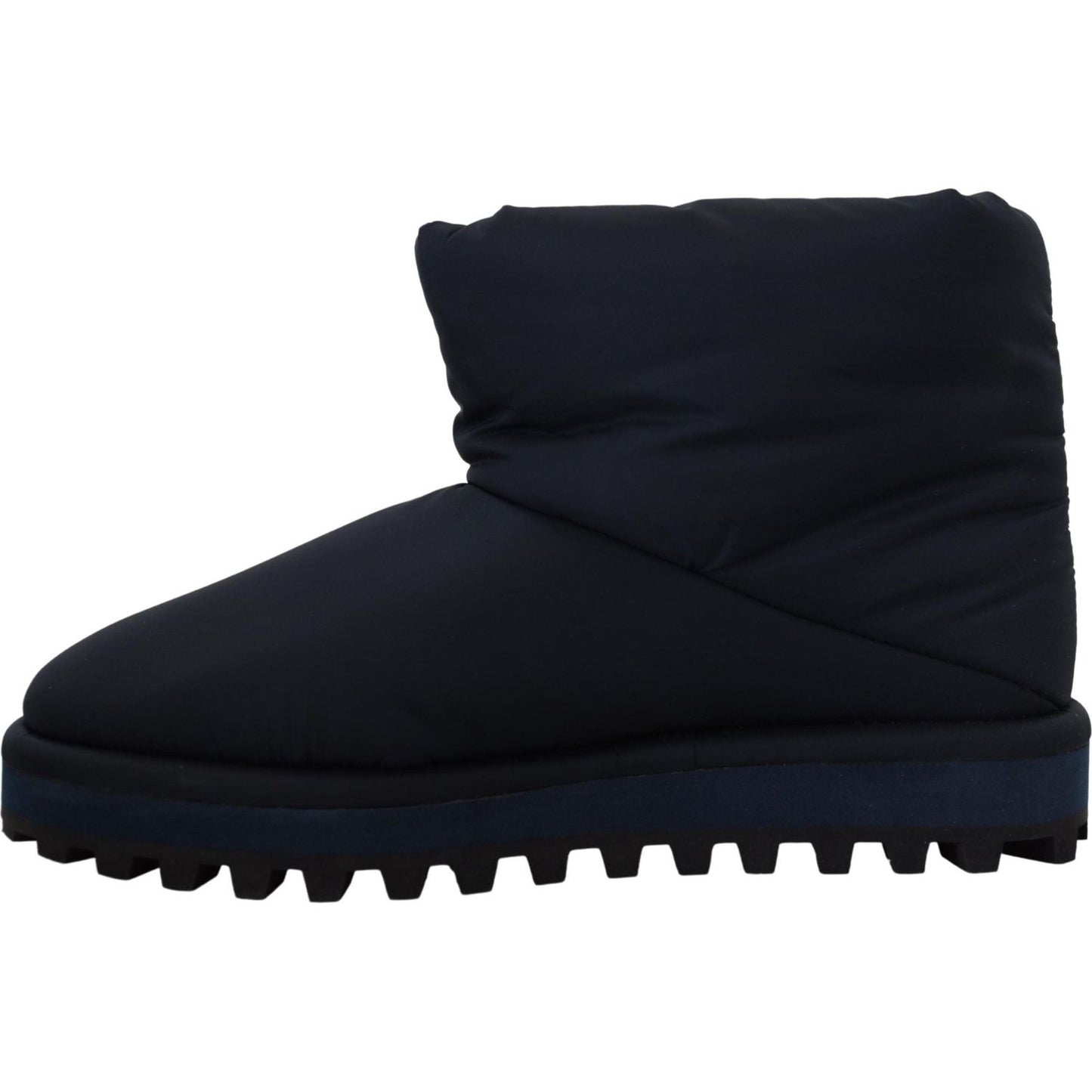 Dolce & Gabbana Blue Nylon Boots Padded Mid Calf Shoes