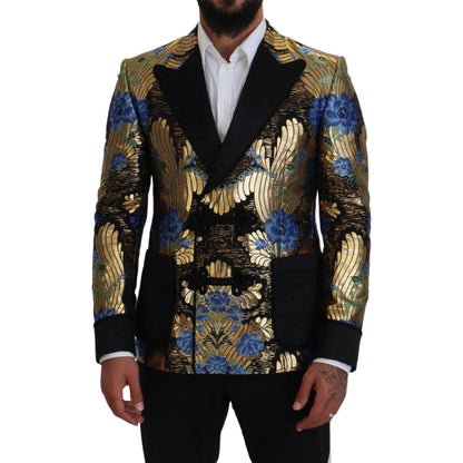 Dolce & Gabbana Gold Lurex Double Breasted Jacket Blazer