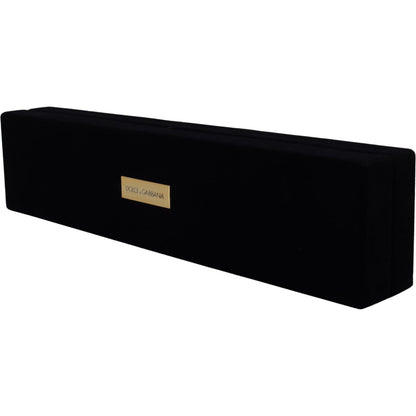 Dolce & Gabbana Black Velvet Logo Plaque Storage Bracelet Jewelry Box FASHION ACCESSORIES