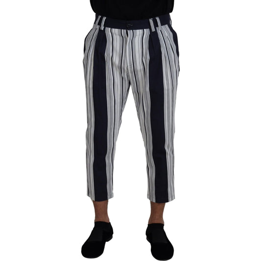 Dolce & Gabbana Elegant Striped Cotton Pants for Men Dolce & Gabbana Dark Gray