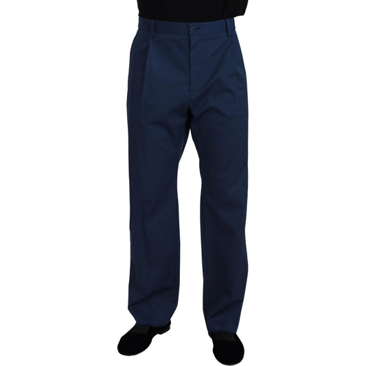 Dolce & Gabbana Elegant Blue Cotton Blend Pants for Men Dolce & Gabbana Black
