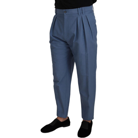 Dolce & Gabbana Elegant Blue Linen-Cotton Pants Dolce & Gabbana Dark Slate Gray
