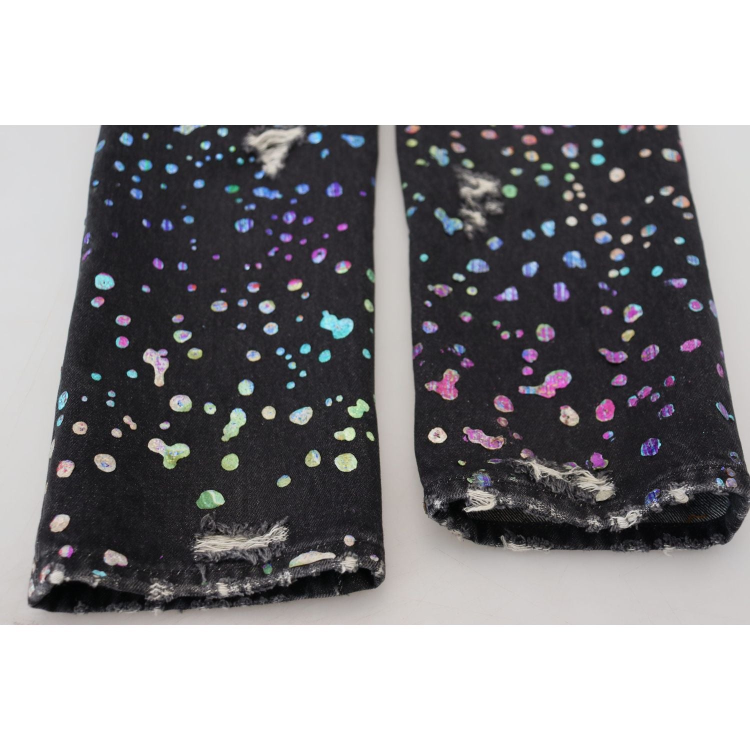 优雅多色印花牛仔裤