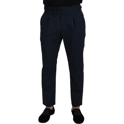 Dolce & Gabbana Blue Striped Men Formal Pants