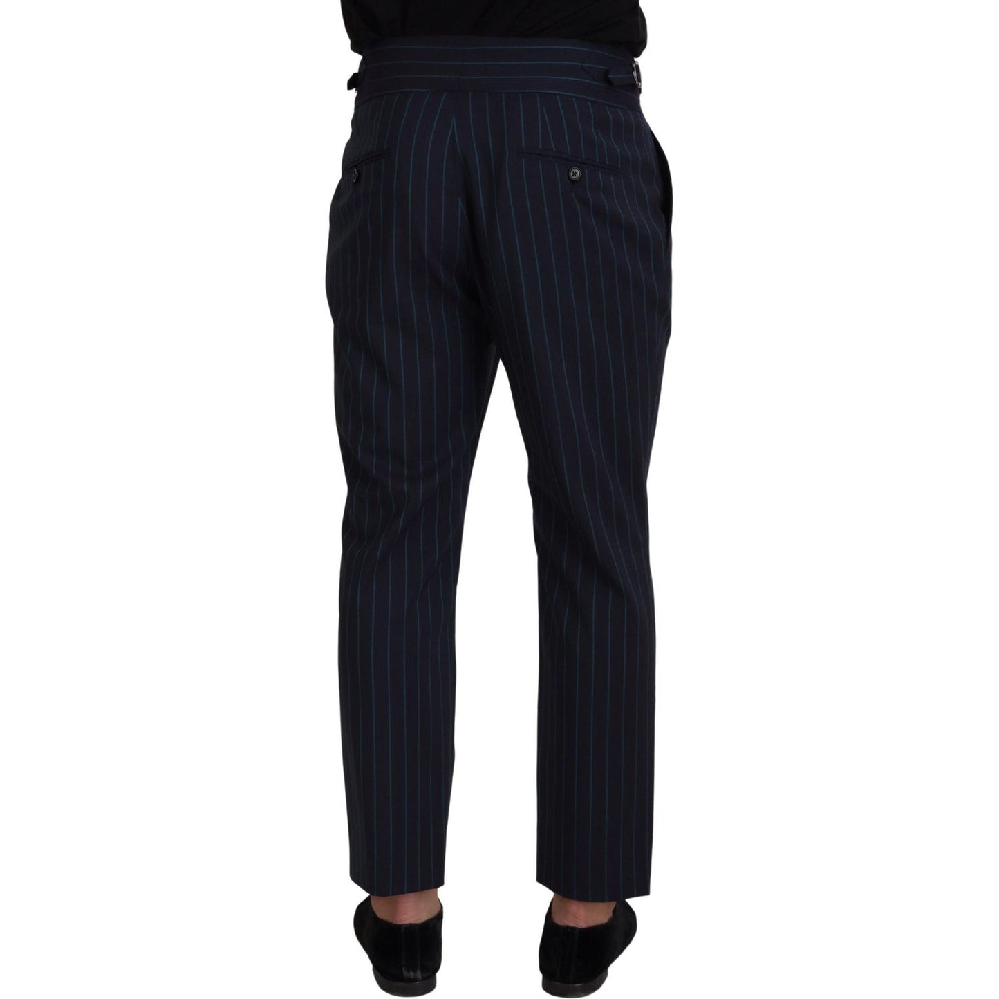 Dolce & Gabbana Blue Striped Men Formal Pants