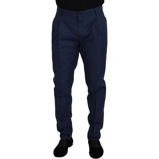 Dolce & Gabbana Elegant Blue Cotton Silk Pants Dolce & Gabbana Black