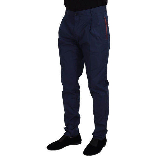 Dolce & Gabbana Elegant Blue Cotton Silk Pants Dolce & Gabbana Black