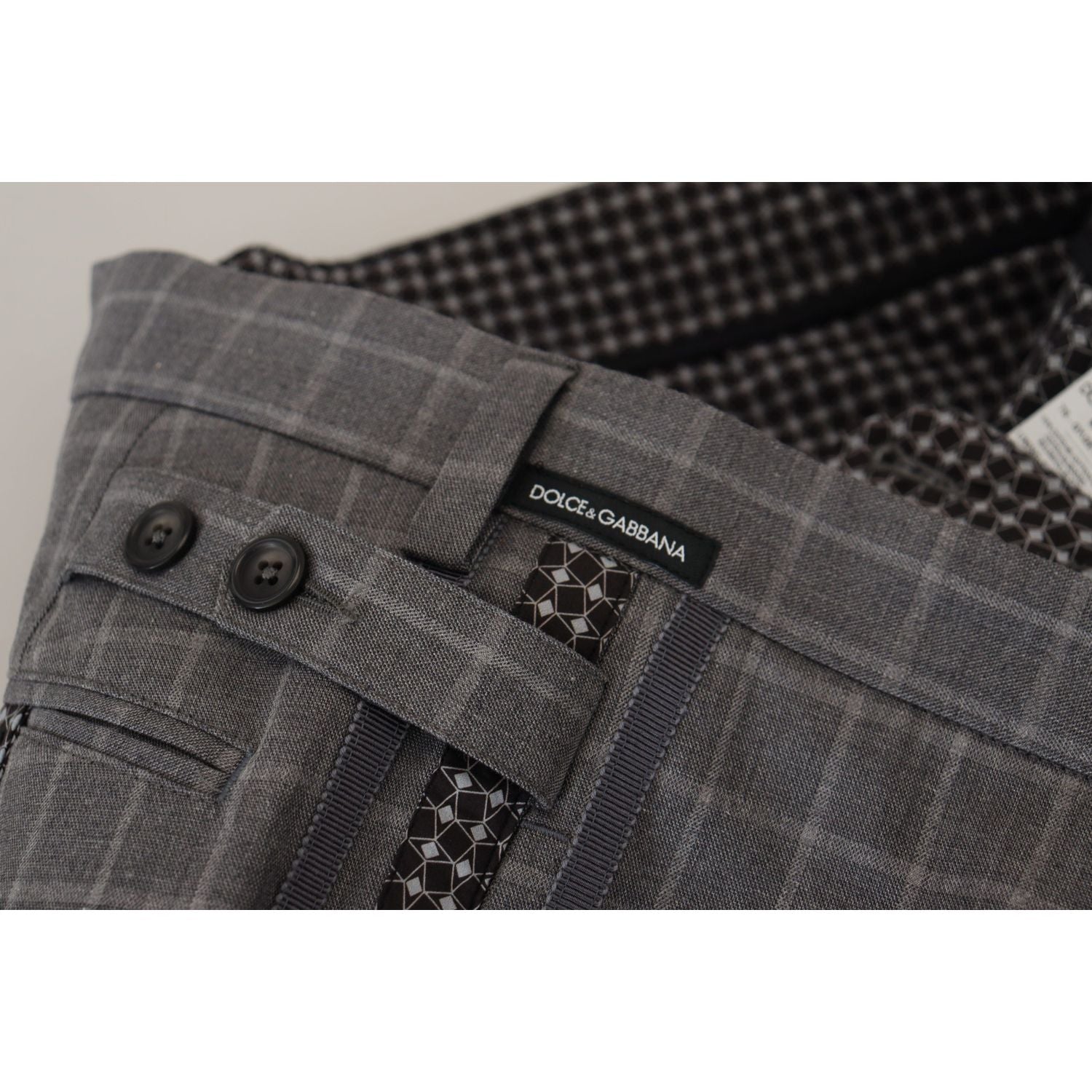 بنطال تشينو من القطن باللون الرمادي