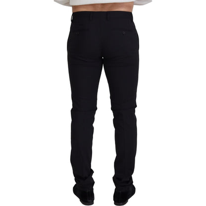 Dolce & Gabbana Black Wool Chino Formal Pants