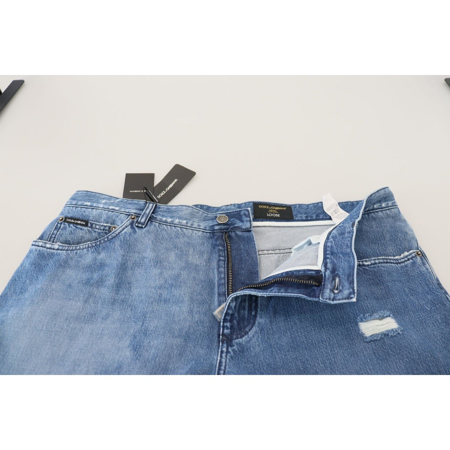 Dolce & Gabbana Blue Washed Cotton Casual Denim Jeans PAN73376 - 54