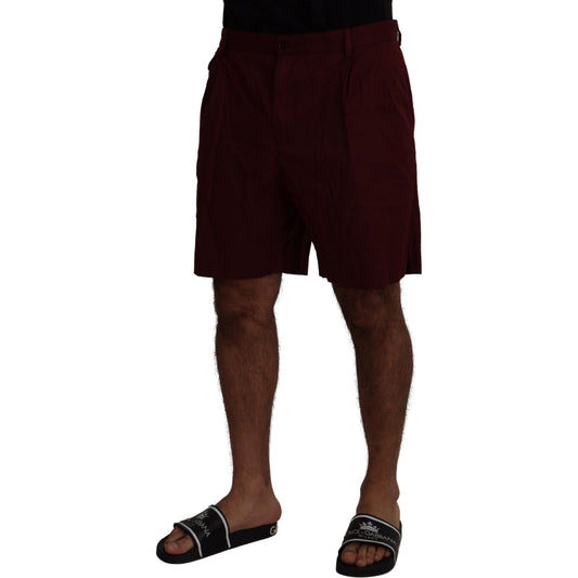 Dolce & Gabbana Maroon Cotton Bermuda Casual Shorts PAN74004 - 58