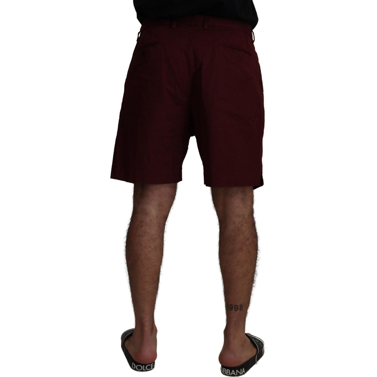 Dolce & Gabbana Maroon Cotton Bermuda Casual Shorts PAN74004 - 58