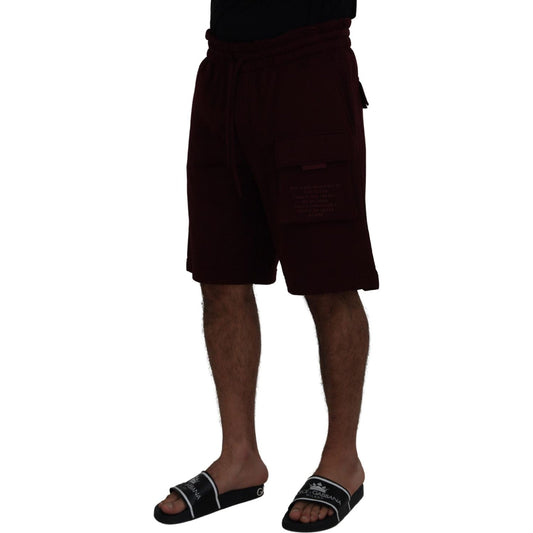 Dolce & Gabbana Maroon Bermuda Cargo Men Shorts PAN74013 - 50