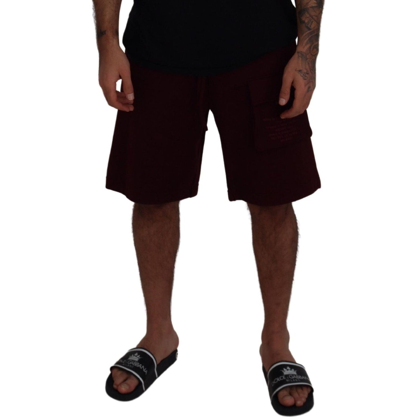 Dolce & Gabbana Maroon Bermuda Cargo Men Shorts PAN74013 - 50