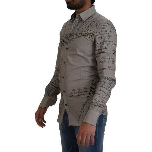 Dolce & Gabbana Elegant Slim Fit Cotton Dress Shirt Dolce & Gabbana Dim Gray