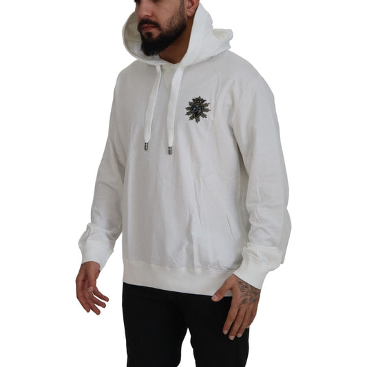 Dolce & Gabbana Stunning White Hooded Sweater Dolce & Gabbana Dark Gray