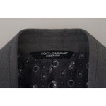Dolce & Gabbana Gray Wool Silk Slim Fit Jacket Blazer KOS2167- 46