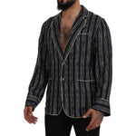 Dolce & Gabbana Blue Striped Silk Pajama Shirt Jacket TSH83577- IT4
