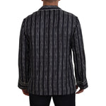 Dolce & Gabbana Blue Striped Silk Pajama Shirt Jacket TSH83577- IT4