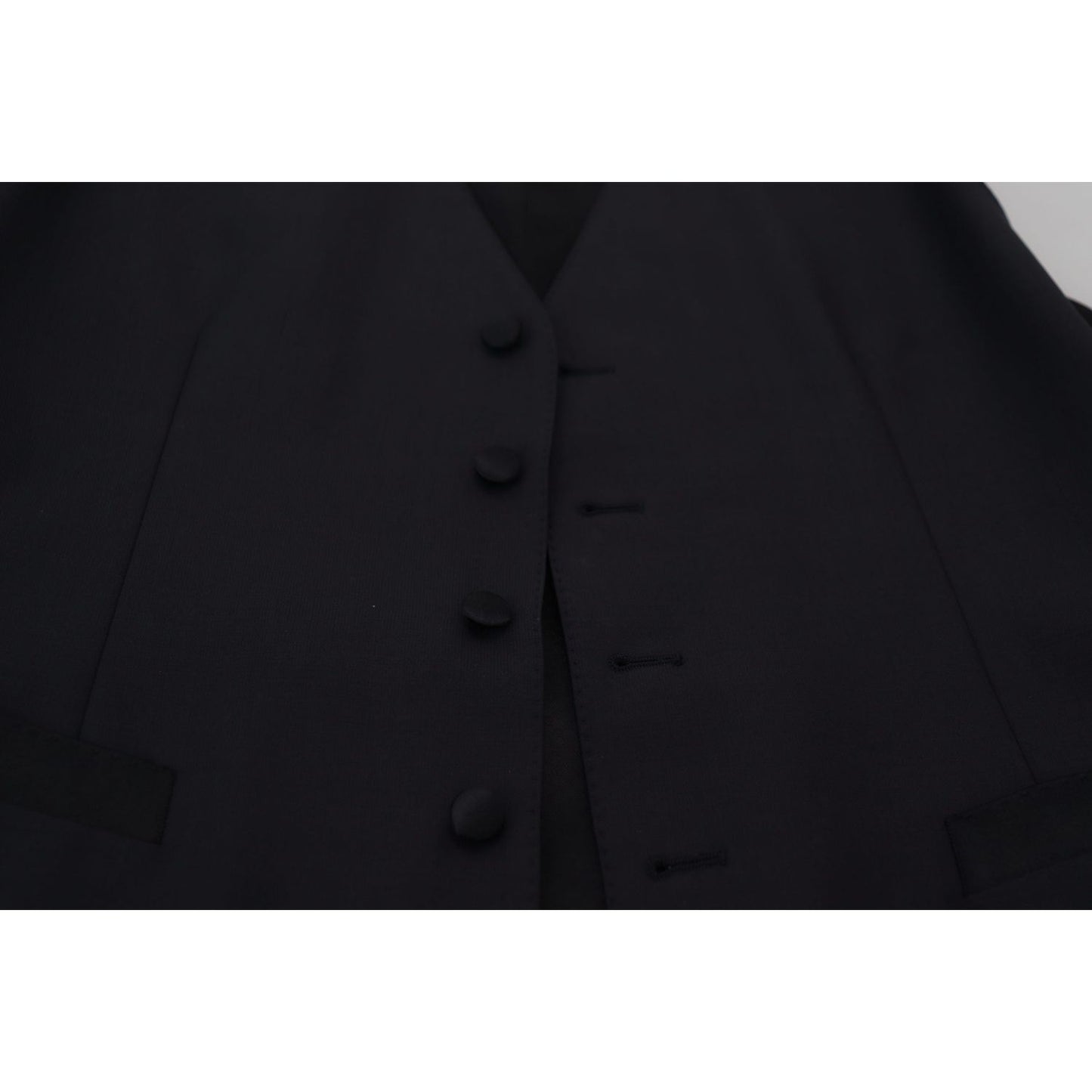 Dolce & Gabbana Black Wool Stretch Waistcoat Formal Vest TSH83023 - 50