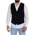 Dolce & Gabbana Black Cotton Double Breasted Waistcoat Vest TSH83027 - 44