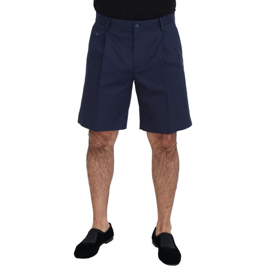 Dolce & Gabbana Blue Chinos Cotton Stretch Casual Shorts
