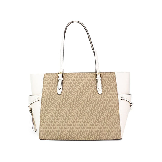 Michael Kors Gilly Large Travel Miami Print Signature PVC Tote Handbag Purse Michael Kors Tan