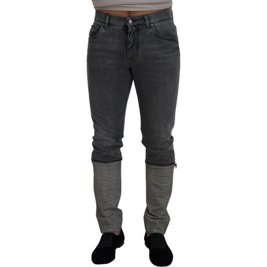 Dolce & Gabbana Elegant Grey Checkered Denim Treasure Dolce & Gabbana Dark Slate Gray