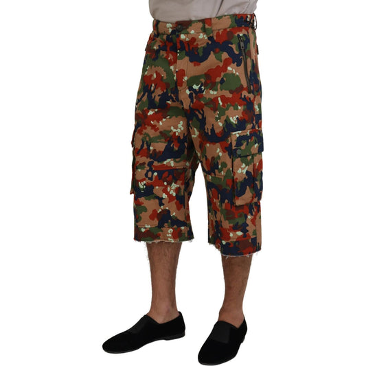 Dolce & Gabbana Multicolor Cotton Camouflaged Cargo Shorts PAN74310 - 48