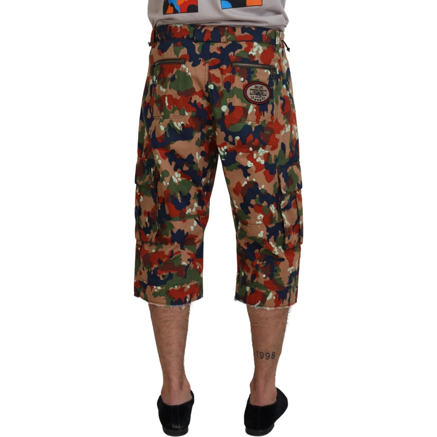 Dolce & Gabbana Multicolor Cotton Camouflaged Cargo Shorts PAN74310 - 48