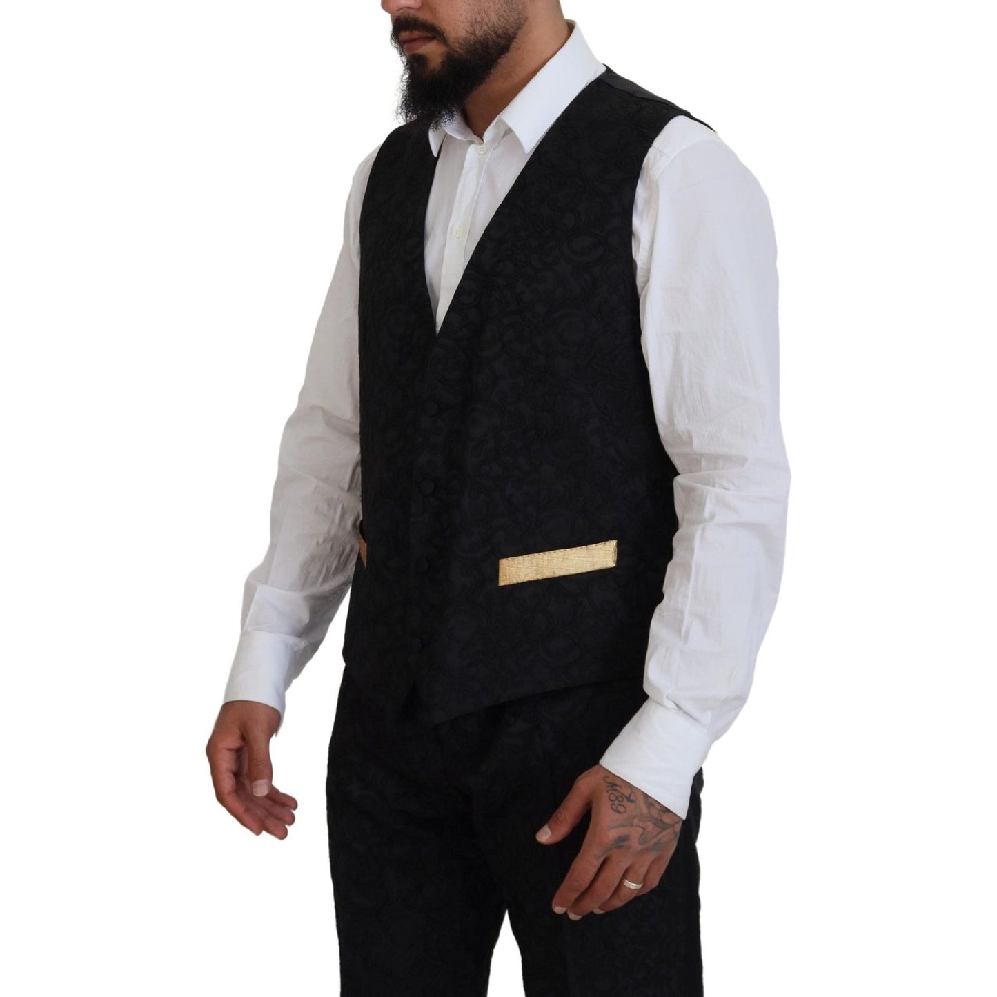 Dolce & Gabbana Black Gold Fantasy Tuxedo Slim Fit Suit