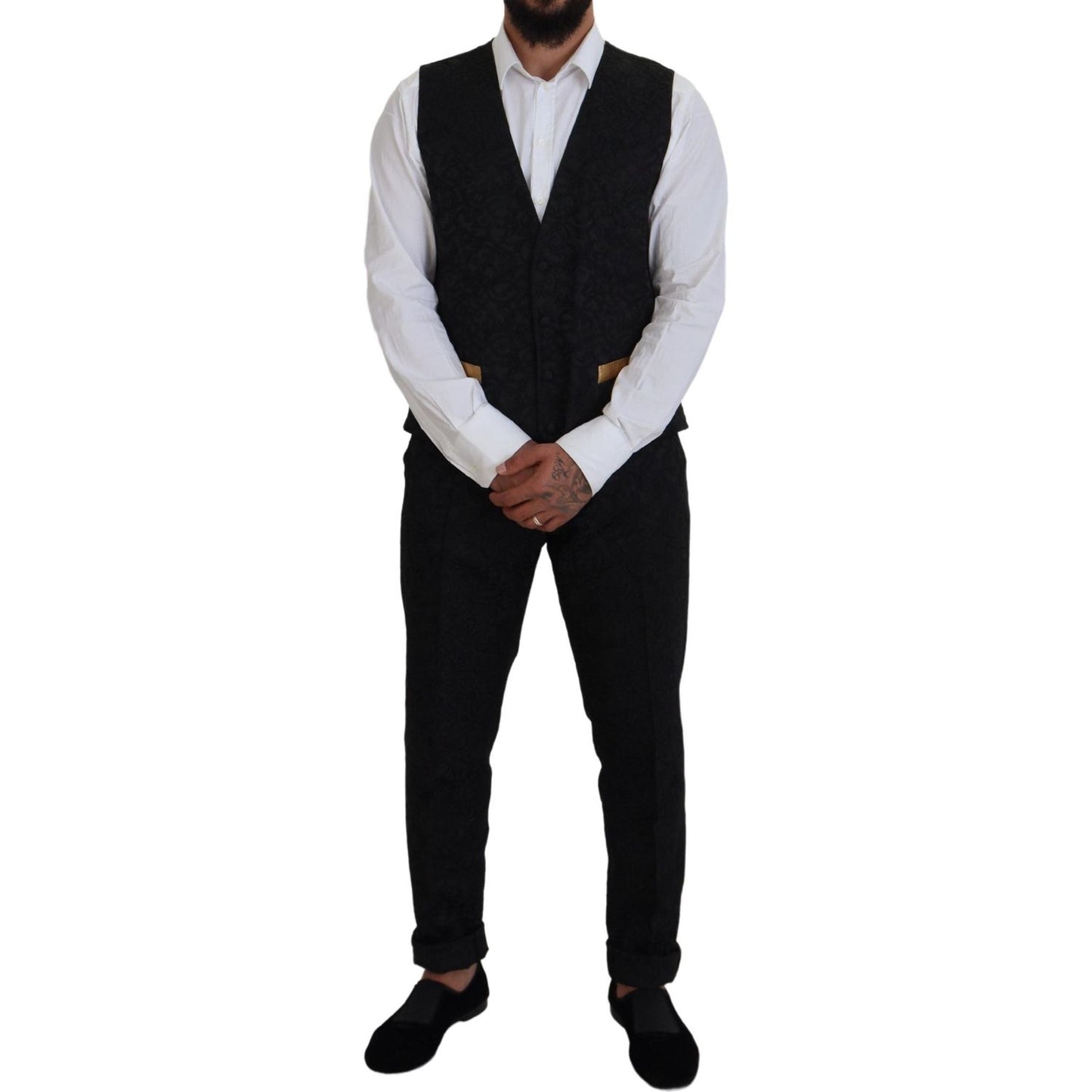 Dolce & Gabbana Black Gold Fantasy Tuxedo Slim Fit Suit