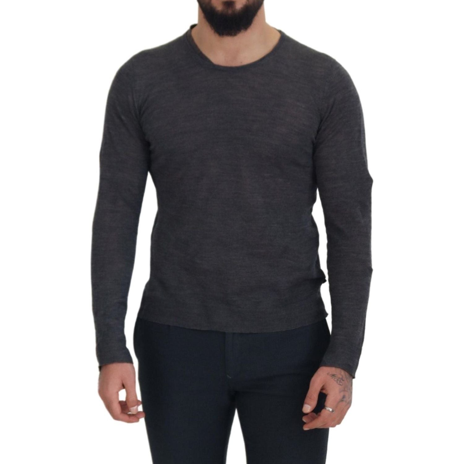 سترة صوفية برقبة دائرية رمادية أنيقة من إنتاج شركة كوستيوم ناشيونال