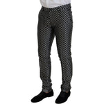 Dolce & Gabbana Black White Silk MARTINI Slim Fit Suit KOS2123- 44