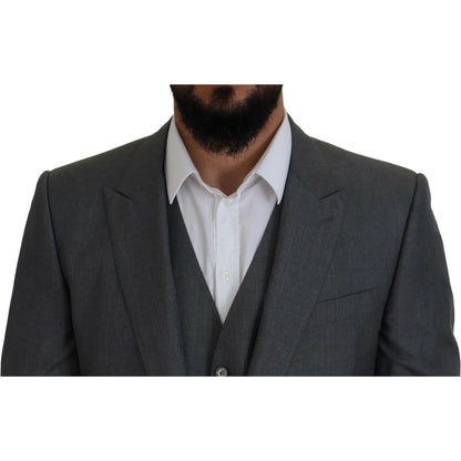 Dolce & Gabbana Gray MARTINI 3 Piece Slim Fit Suit
