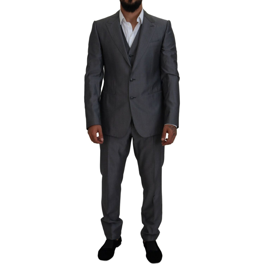 Dolce & Gabbana Gray SICILIA 3 Piece Slim Fit Suit KOS2168- 52