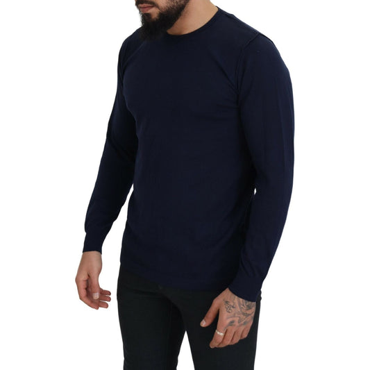 Paolo Pecora Milano Authentic Crewneck Blue Pullover Sweater Paolo Pecora Milano Black