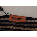 Missoni Multicolor Stripes Wool Knit Fringe Shawl Scarf