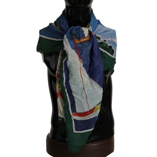 Dolce & Gabbana Multicolor Sorrento DG Shawl Fringe Scarf MS6525