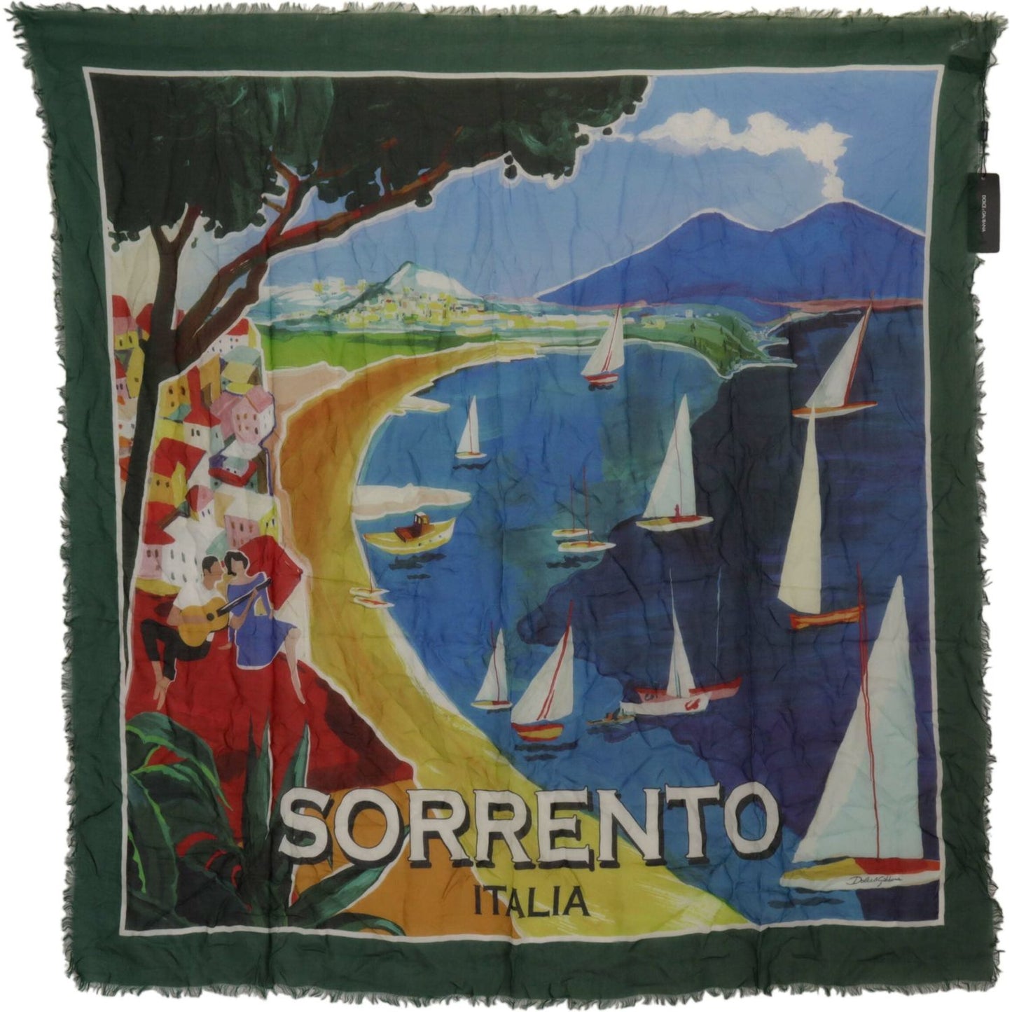 Dolce & Gabbana Multicolor Sorrento DG Shawl Fringe Scarf MS6525