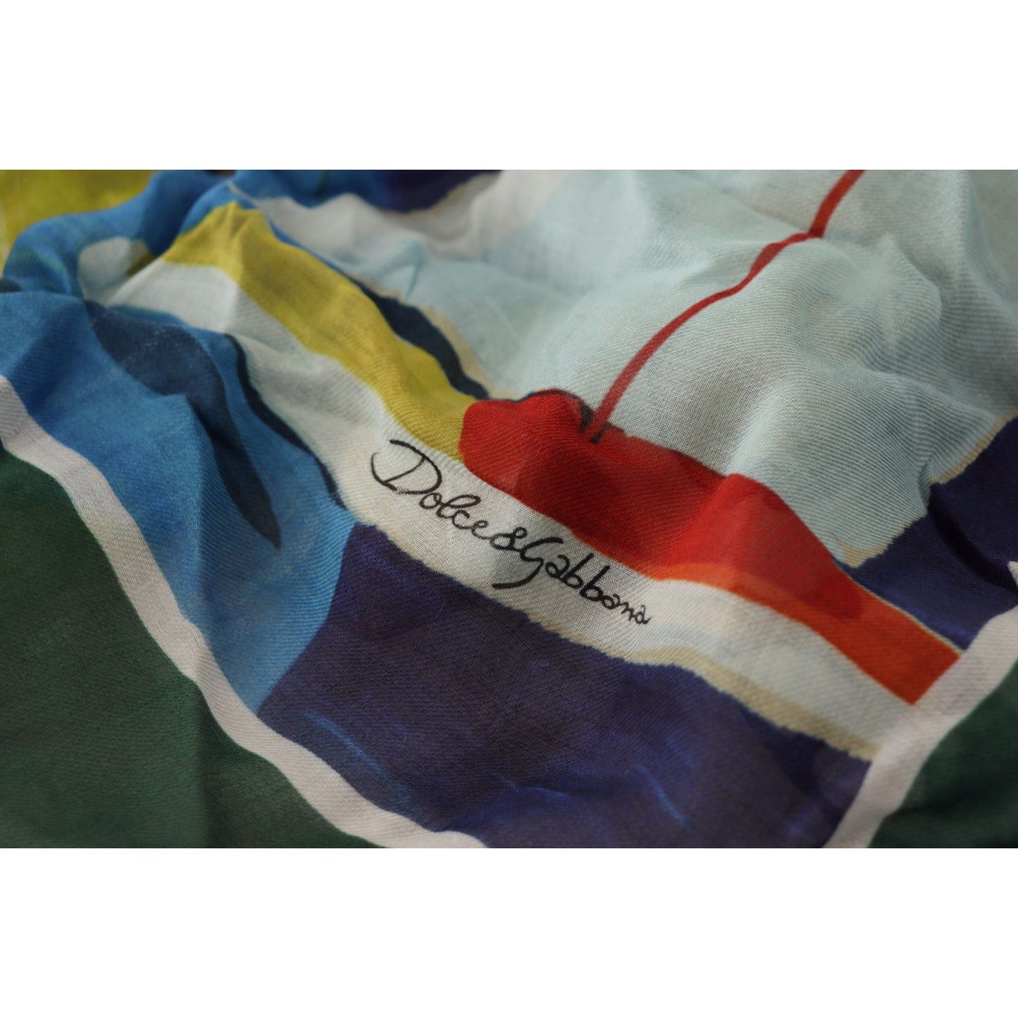 Dolce & Gabbana Multicolor Sorrento DG Shawl Fringe Scarf MS6525
