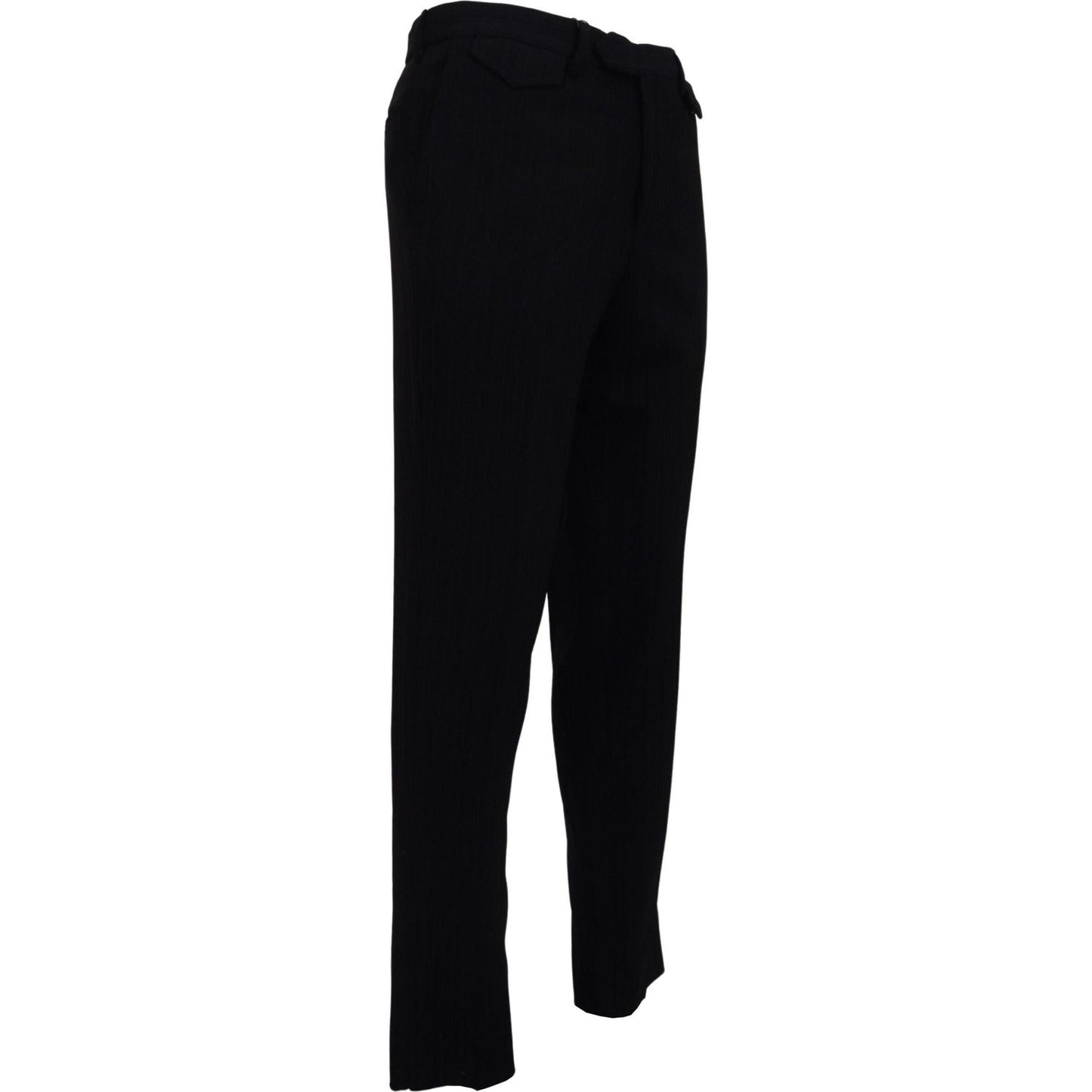 BENCIVENGA Black Cotton Straight Fit Men Formal Pants