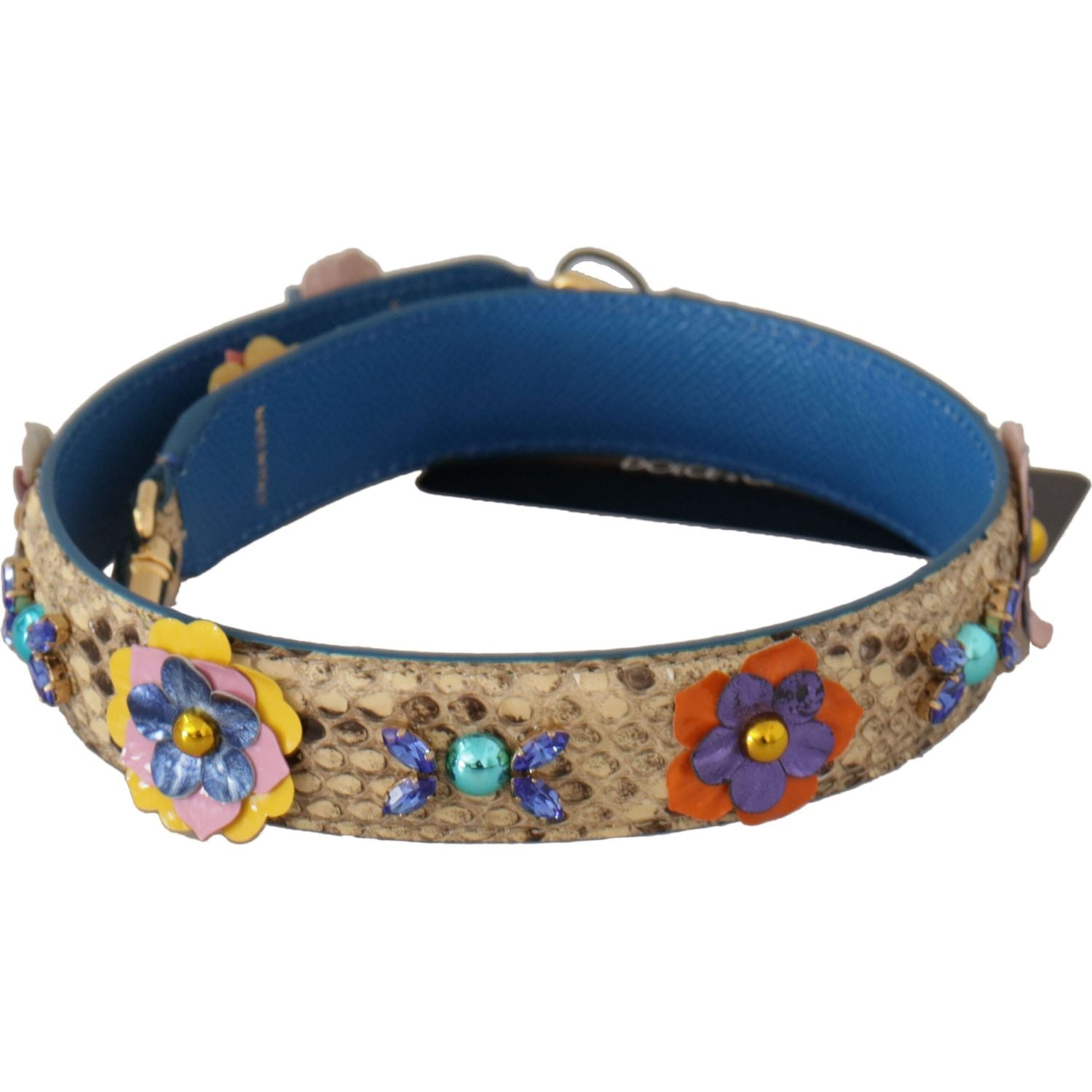 حزام جلد الثعبان البيج الأنيق من دولتشي آند غابانا